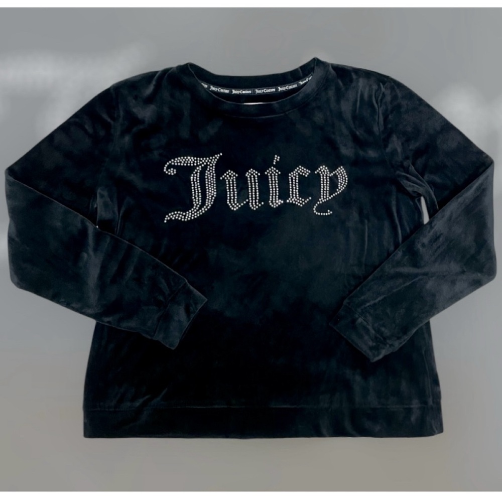 Juicy Couture Black Velvet Long Sleeve Top